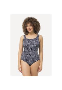 ULLA POPKEN - Damskie Kostium kąpielowy linie bez miękkich miseczek pas pod biustem. Kolekcja: plus size. Kolor: czarny. Materiał: poliester, materiał, elastan #1