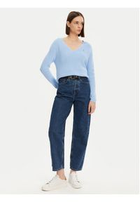 TOMMY HILFIGER - Tommy Hilfiger Sweter WW0WW44452 Niebieski Regular Fit. Kolor: niebieski. Materiał: bawełna