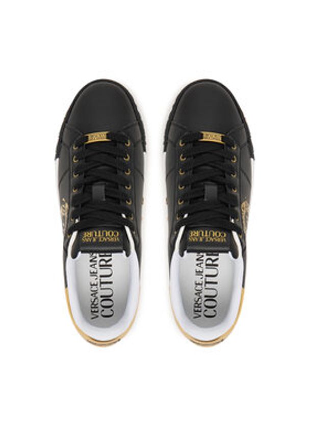 Versace Jeans Couture Sneakersy 80YA3SK1 Czarny. Kolor: czarny. Materiał: skóra