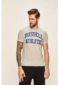 Russell Athletic - T-shirt. Okazja: na co dzień. Kolor: szary. Materiał: bawełna, dzianina. Wzór: nadruk. Styl: casual #5