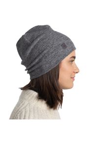 Buff - Czapka z wełny merino o strukturze polaru. Kolor: szary. Materiał: wełna, polar. Styl: sportowy