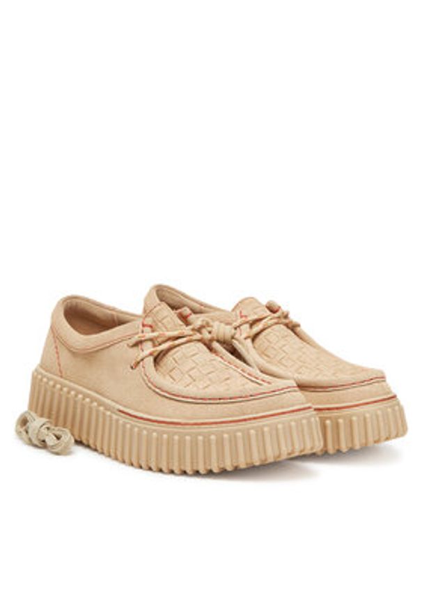 Clarks Półbuty Torhill Bee 26181191 Écru. Materiał: zamsz, skóra