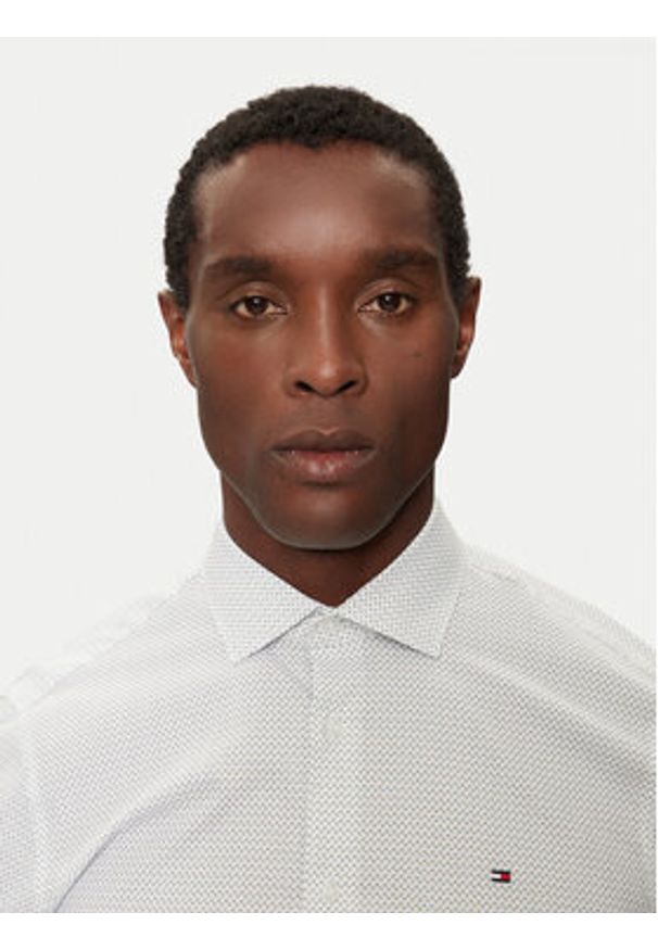 TOMMY HILFIGER - Tommy Hilfiger Koszula MW0MW36923 Biały Slim Fit. Kolor: biały. Materiał: bawełna