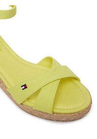 TOMMY HILFIGER - Tommy Hilfiger Espadryle Hemp Crossover Strap Wedge Espadrilles FW0FW09332 Zielony. Kolor: zielony. Materiał: materiał #5