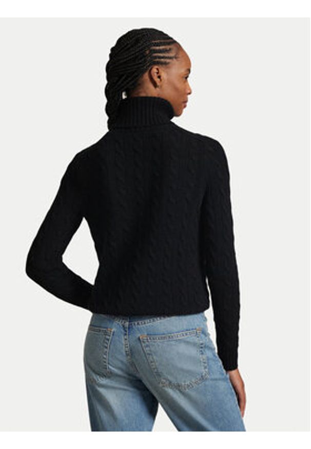 Polo Ralph Lauren Golf 211888686001 Czarny Regular Fit. Typ kołnierza: golf, polo. Kolor: czarny. Materiał: wełna