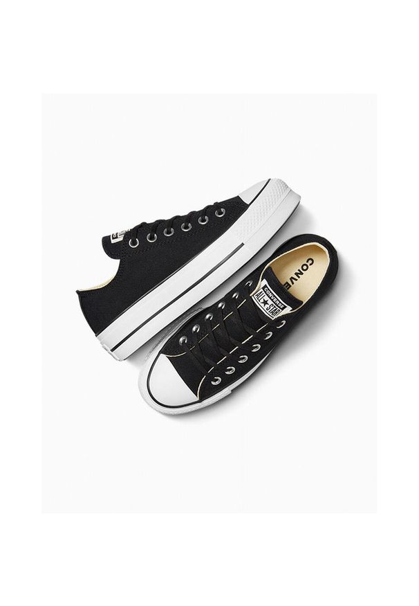 Trampki na platformie dla Converse Chuck Taylor All Star, Kobiety. Okazja: na co dzień. Kolor: czarny. Materiał: materiał. Obcas: na platformie. Model: Converse All Star