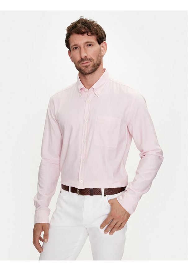 BOSS - Boss Koszula S-Roan-Bd-E-1P-C-242 50515142 Różowy Slim Fit. Kolor: różowy. Materiał: bawełna
