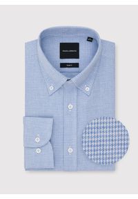 Pako Lorente - PAKO LORENTE - Niebieska koszula w pepitkę. Kolor: niebieski. Materiał: bawełna. Długość rękawa: długi rękaw. Długość: długie #9