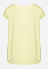 Born2be - Żółty Bawełniany T-shirt w Klasycznym Stylu Raliessa. Okazja: na co dzień. Kolor: żółty. Materiał: bawełna. Sezon: lato, wiosna. Styl: klasyczny