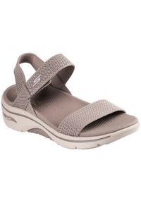 skechers - Sandały Skechers Go Walk Arch Fit 2.0, Kobiety. Kolor: brązowy. Materiał: materiał