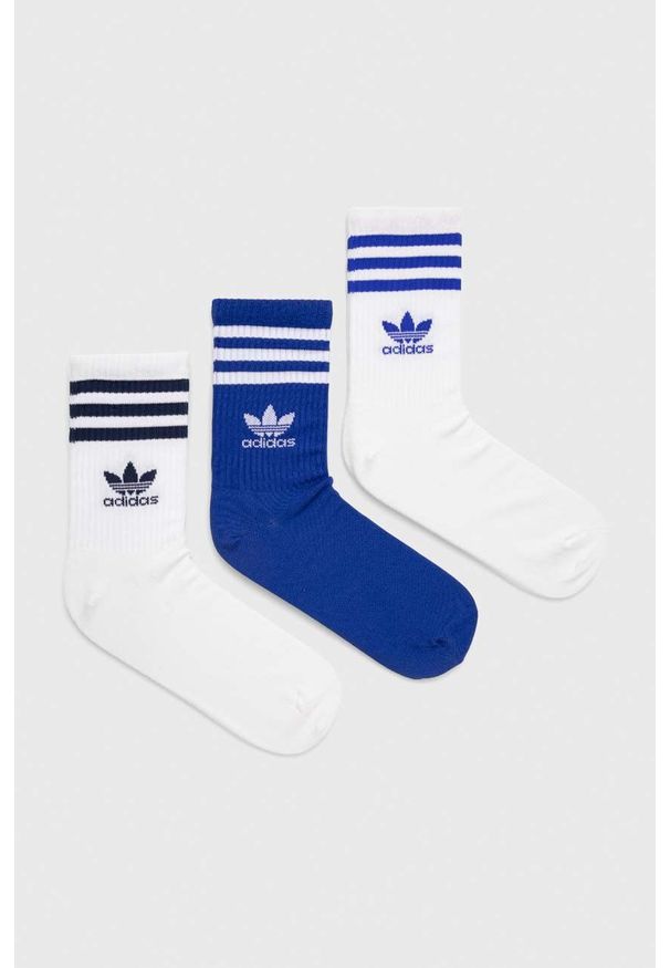 adidas Originals skarpetki 3-pack kolor biały. Kolor: biały. Materiał: poliester