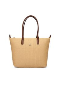 TOMMY HILFIGER - Tommy Hilfiger Torebka Popette Tote Raffia AW0AW18528 Beżowy. Kolor: beżowy #5