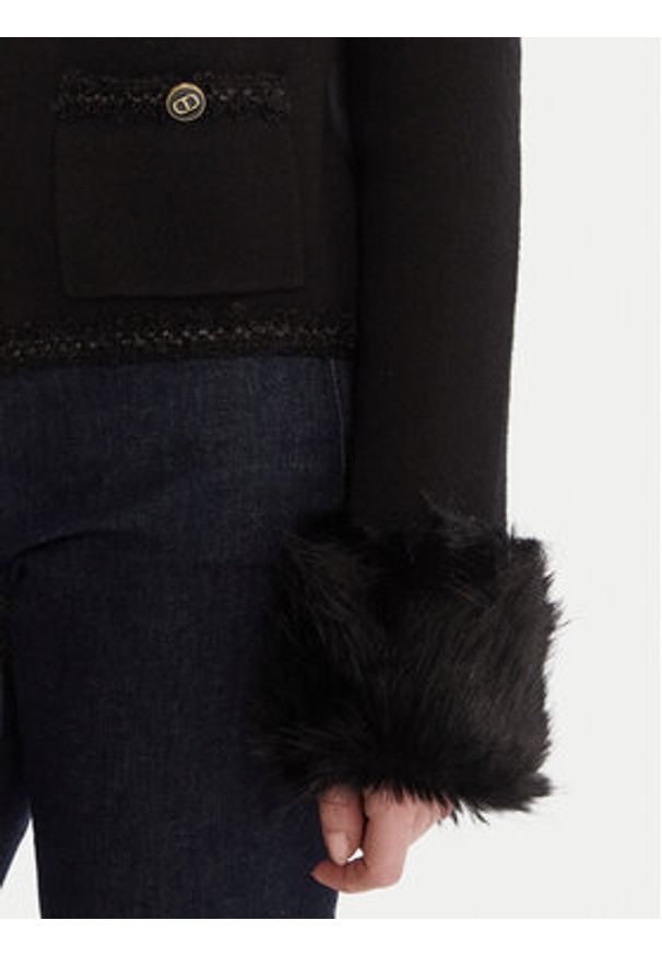 TwinSet - TWINSET Marynarka 252TT3040 Czarny Regular Fit. Kolor: czarny. Materiał: syntetyk