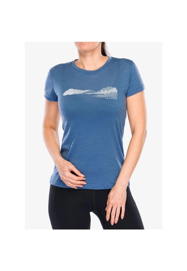 SENSOR - Koszulka merino damska Sensor Merino Air Hills SS Tee. Kolor: niebieski