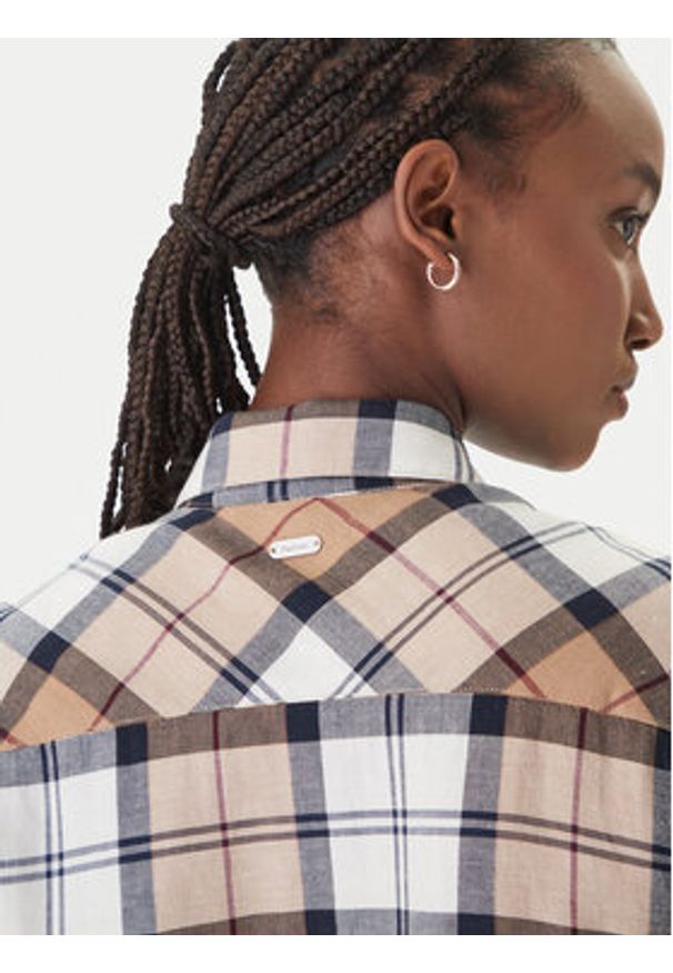 Barbour Sukienka koszulowa Fern LDR0988BR37 Beżowy Slim Fit. Kolor: beżowy. Materiał: lyocell. Typ sukienki: koszulowe