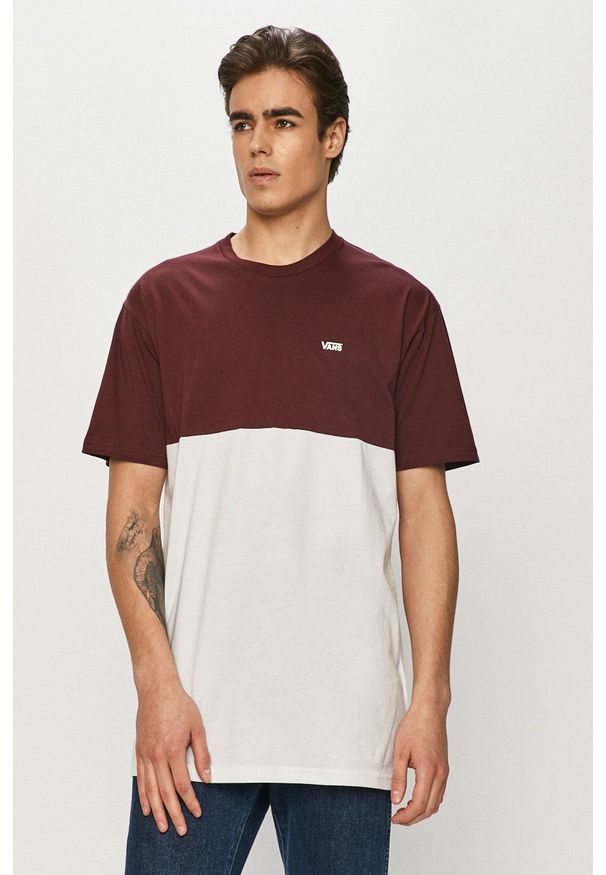 Vans - T-shirt. Okazja: na co dzień. Kolor: biały. Materiał: dzianina. Wzór: gładki. Styl: casual