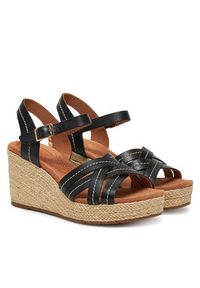 Clarks Espadryle Sabina Strap 26181462 Czarny. Kolor: czarny. Materiał: skóra