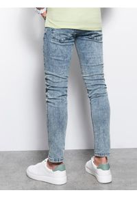 Ombre Clothing - Spodnie męskie jeansowe SKINNY FIT - jasnoniebieskie V2 P1062 - XXL. Kolor: niebieski. Materiał: jeans #7