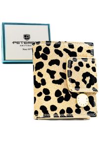 Mały portfel damski ze skóry ekologicznej i naturalnej w złotym kolorze - Peterson. Kolor: złoty. Materiał: skóra ekologiczna #1