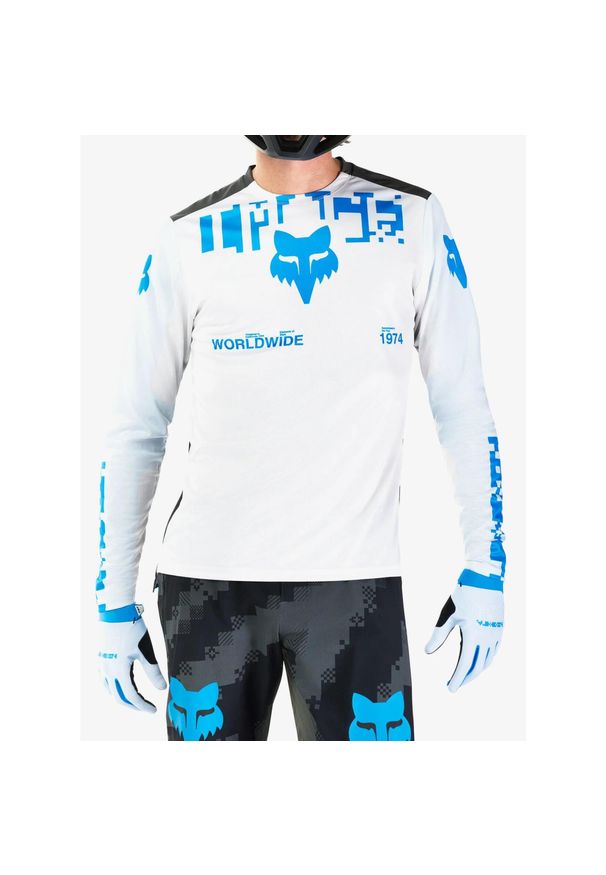 FOX - Bluza rowerowa męska Fox Ranger Digi Image Long Sleeve Jersey. Kolor: biały. Materiał: jersey. Długość rękawa: długi rękaw