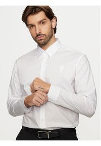 Karl Lagerfeld - KARL LAGERFELD Koszula 605951 544600 Biały Regular Fit. Typ kołnierza: dekolt w karo. Kolor: biały. Materiał: bawełna #3