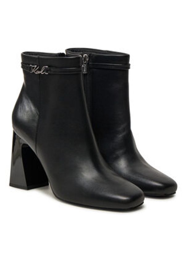Karl Lagerfeld - KARL LAGERFELD Botki KL33150 Czarny. Kolor: czarny. Materiał: skóra