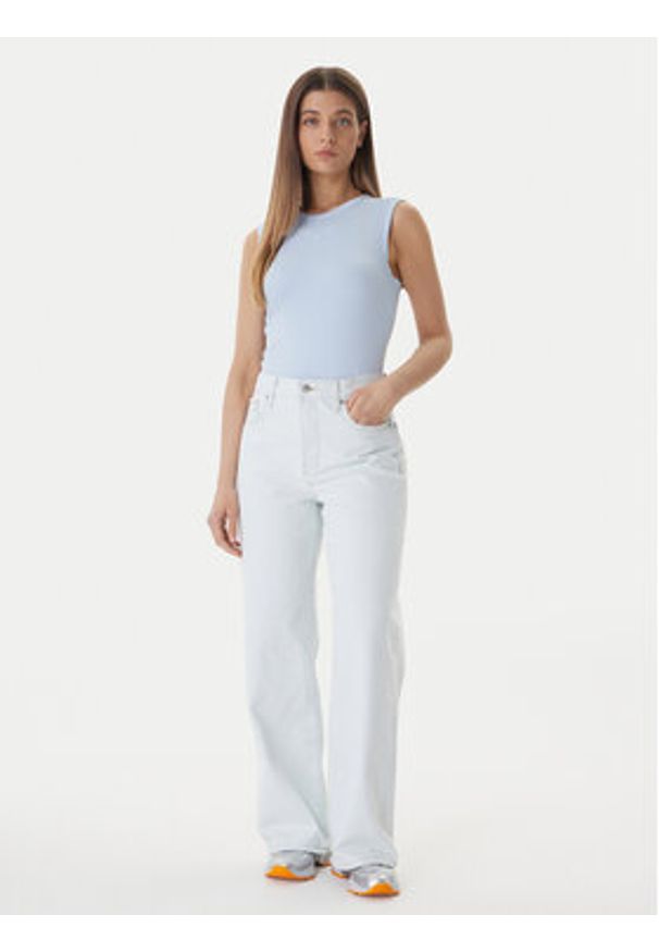 Calvin Klein Jeans Top LV047B265G Niebieski Slim Fit. Kolor: niebieski. Materiał: bawełna