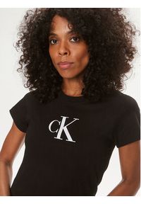 Calvin Klein Jeans T-Shirt Satin J20J222343 Czarny Slim Fit. Kolor: czarny. Materiał: bawełna #4