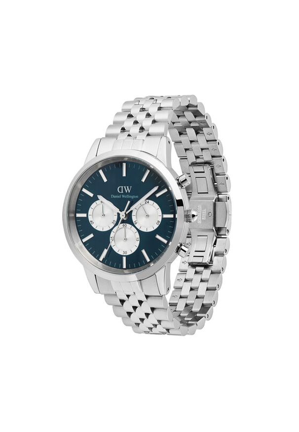 Daniel Wellington Zegarek Iconic Chronograph DW00100874 Srebrny. Kolor: srebrny