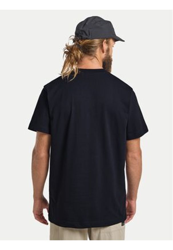 Jack Wolfskin T-Shirt Brand T A64116 Granatowy Regular Fit. Kolor: niebieski. Materiał: bawełna
