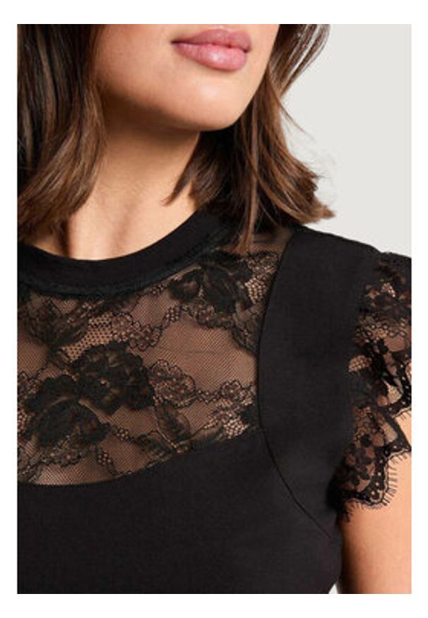 Morgan Bluzka 261-DLIVE Czarny Regular Fit. Kolor: czarny. Materiał: syntetyk