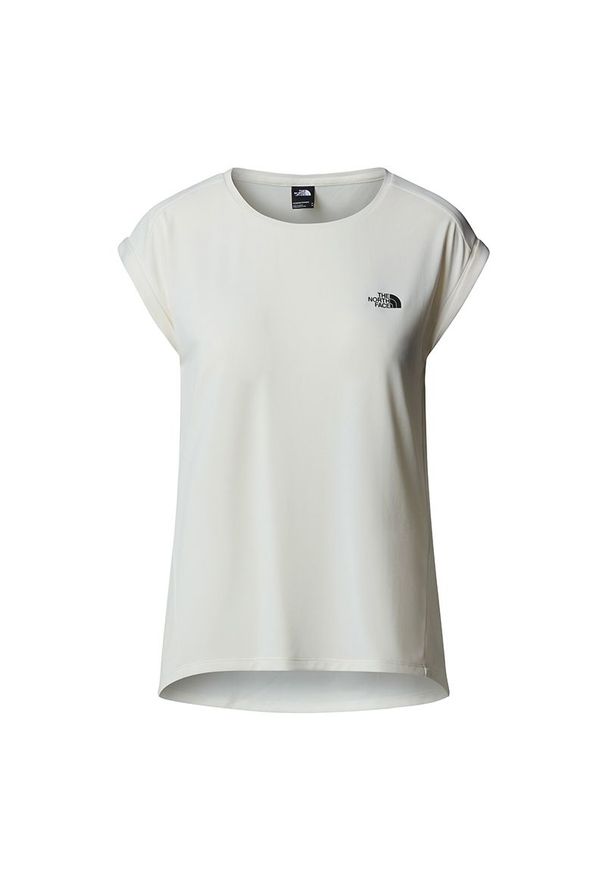 Koszulka damska The North Face Tanken 0A8BS2QLI1 - biała. Kolor: biały. Materiał: tkanina, poliester. Długość rękawa: krótki rękaw. Długość: krótkie. Sport: fitness