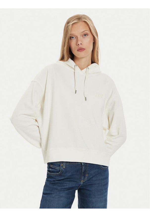 Lee Bluza Essential 112341539 Écru Relaxed Fit. Kolor: kremowy. Materiał: bawełna