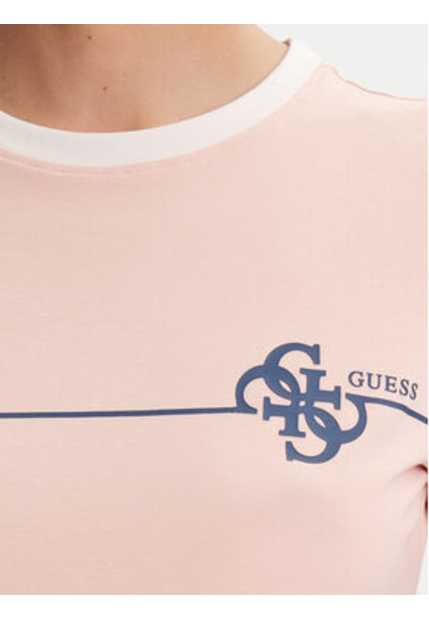 Guess T-Shirt V5YI01 J1314 Różowy Regular Fit. Kolor: różowy. Materiał: bawełna