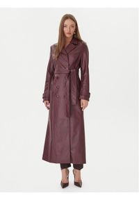 BARDOT - Bardot Płaszcz przejściowy 59899JB4 Bordowy Regular Fit. Kolor: czerwony. Materiał: skóra