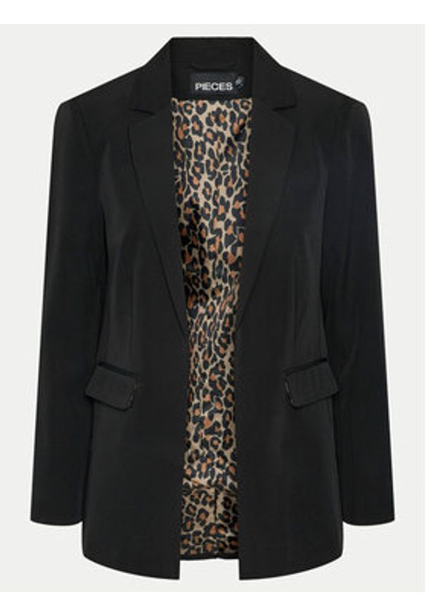 Pieces Marynarka Bozzy 17144884 Czarny Regular Fit. Kolor: czarny. Materiał: syntetyk