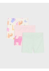 Sinsay - Krótkie legginsy 3 pack - kremowy. Kolor: kremowy. Długość: krótkie