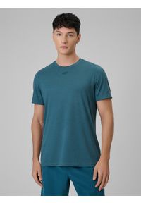 4f - 4F Koszulka treningowa regular szybkoschnąca męska - zielona XL. Kolor: zielony. Materiał: skóra. Sport: fitness #1