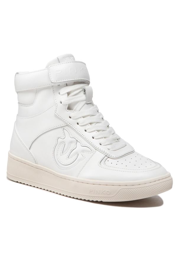 Sneakersy Pinko Lorena Basket Hi Sneaker AI 22-23 BLKS1 1H214S A08S White Z04. Kolor: biały. Materiał: skóra