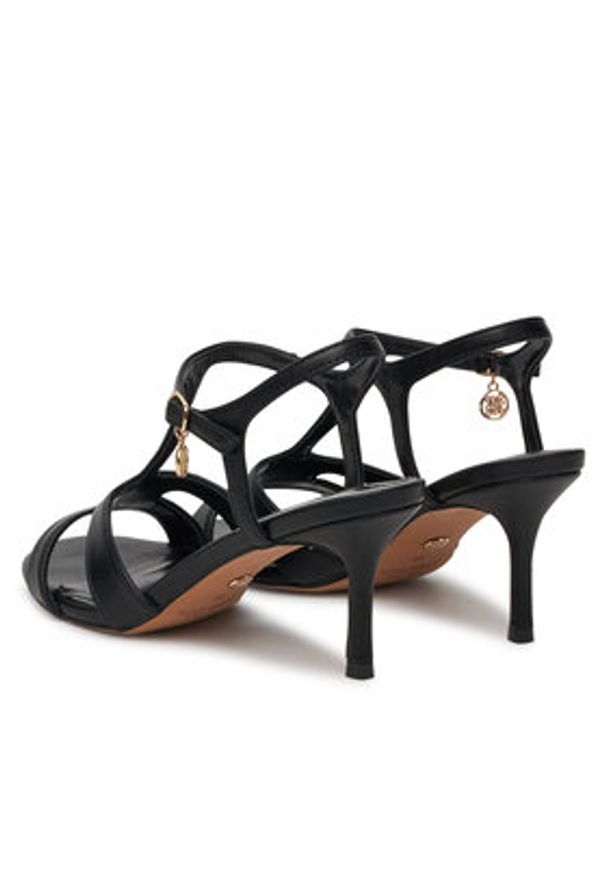 Nine West Sandały 22154A Czarny. Kolor: czarny. Materiał: materiał, syntetyk