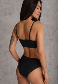 Renee - Czarne Bikini Basic z Prążkowanego Materiału i Możliwością Regulacji Ramiączek Fyserola. Kolekcja: plus size. Kolor: czarny. Materiał: materiał, prążkowany #4