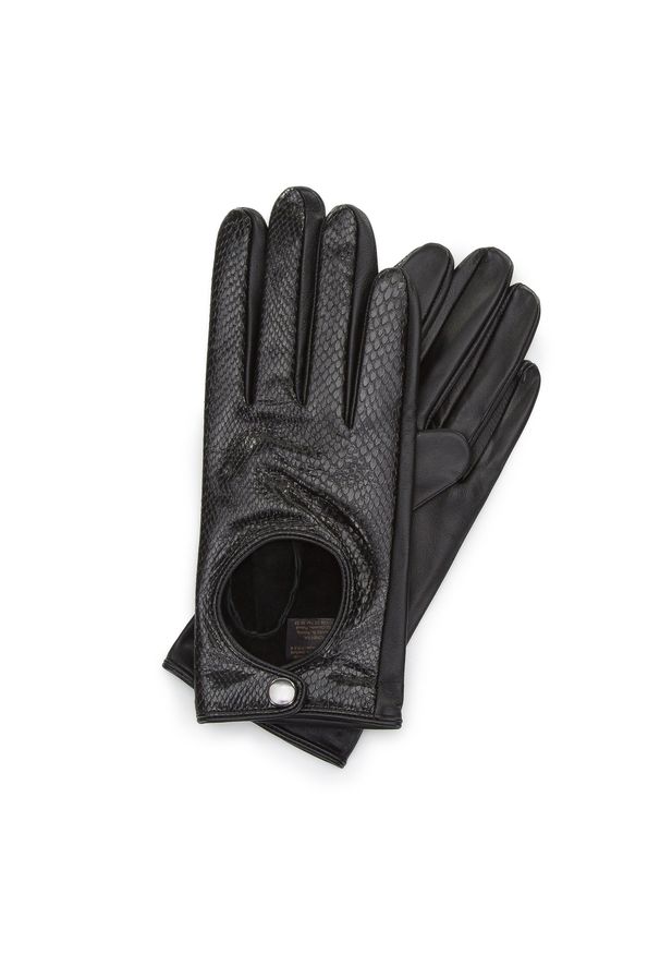Wittchen - Damskie rękawiczki skórzane samochodowe klasyczne czarne. Kolor: czarny. Materiał: skóra. Sezon: wiosna, jesień. Styl: klasyczny