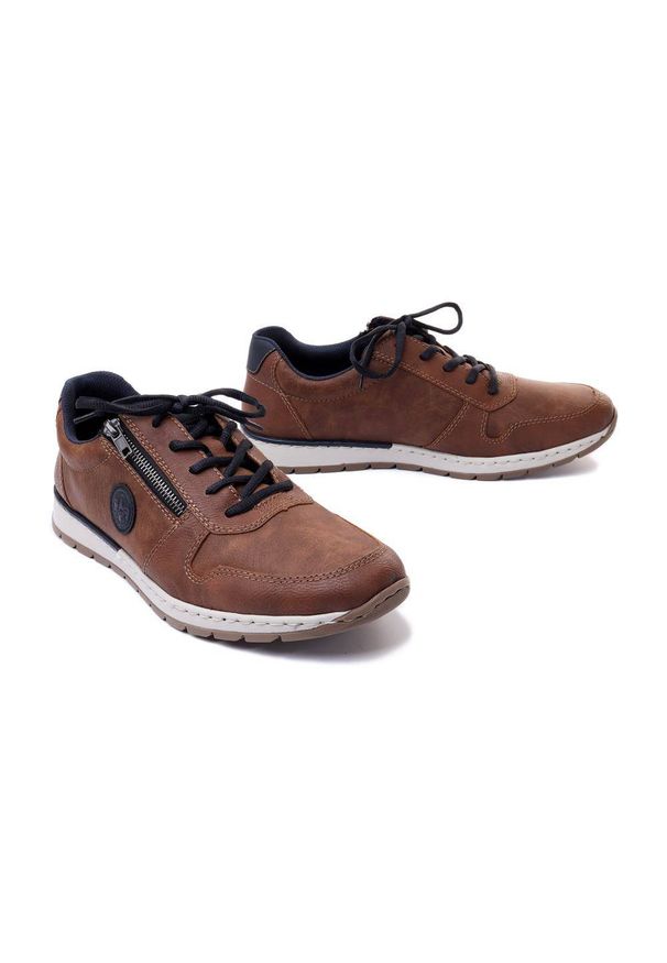 Rieker - RIEKER B2114-24 brown, półbuty męskie. Zapięcie: zamek. Kolor: brązowy