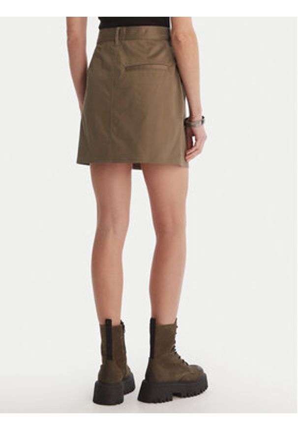 G-Star RAW - G-Star Raw Spódnica mini D29095-5126 Khaki Regular Fit. Kolor: brązowy. Materiał: bawełna