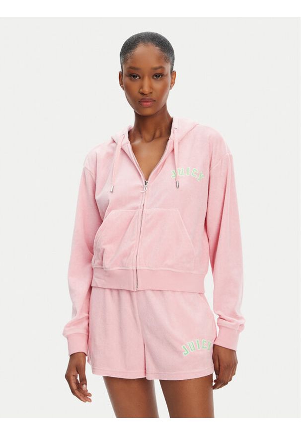 Juicy Couture Bluza Nala JCWAS125321 Różowy Oversize. Kolor: różowy. Materiał: bawełna