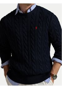 Polo Ralph Lauren Sweter 710775885001 Granatowy Regular Fit. Typ kołnierza: polo. Kolor: niebieski. Materiał: bawełna #3