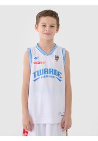4f - 4F Koszulka meczowa replika domowa z sezonu 2024/25 dziecięca 4F x PLK - Twarde Pierniki Toruń - multikolor 146/152 (10-12 lat). Typ kołnierza: dekolt w serek. Kolor: wielokolorowy. Materiał: dzianina, włókno, materiał, syntetyk. Wzór: aplikacja, gładki, nadruk, ze splotem. Sezon: lato. Sport: koszykówka, fitness