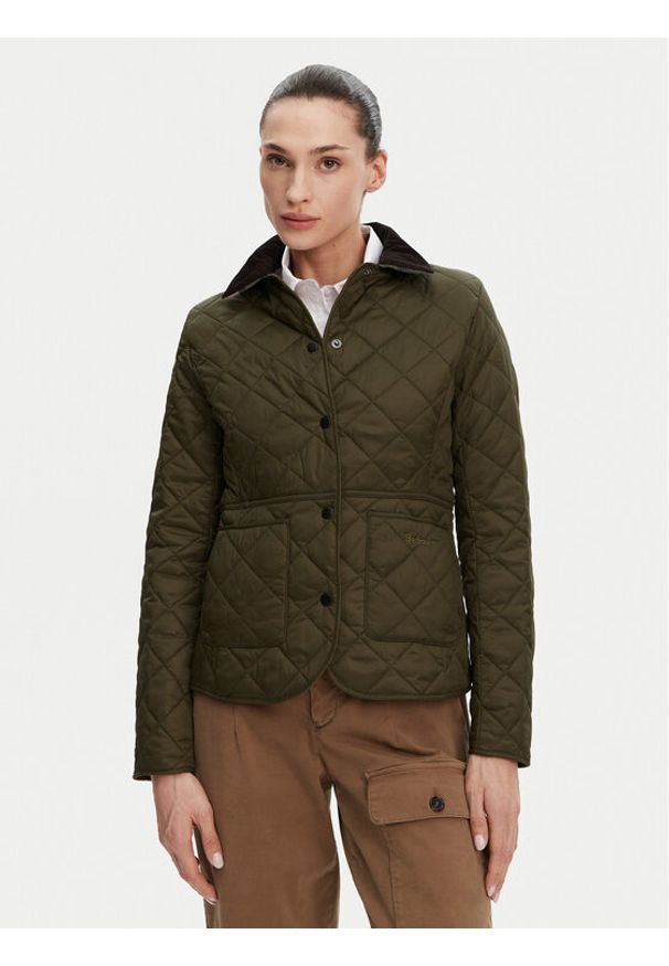 Barbour Kurtka przejściowa Deveron LQU1012OL51 Zielony Regular Fit. Kolor: zielony. Materiał: syntetyk