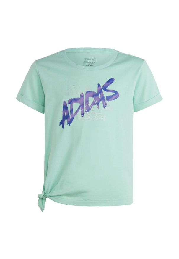 Adidas - Dance Knotted Tee. Kolor: zielony, wielokolorowy, szary