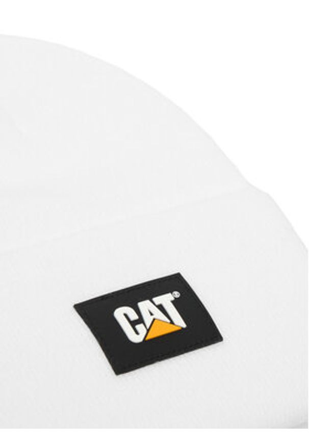 CAT Footwear Czapka Label Cuff 1090026 Biały. Kolor: biały. Materiał: akryl